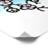 Roze slik en Cherry Blossom Poster (Hoek)