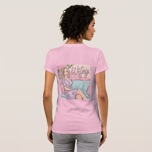 Roze Slim Fit Draadloos T-shirt (Achterkant volledig)