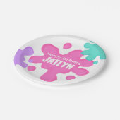 Roze Slime Verjaardagspapier Bord (Gekanteld)