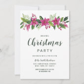 Roze slinger kerstbloemen kerstfeest kaart (Voorkant)