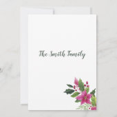 Roze slinger kerstbloemen kerstfeest kaart (Achterkant)