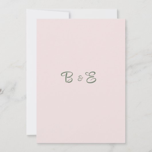 Roze slinger pioenen eucalyptus blad Save the Date Kaart (Achterkant)