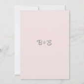 Roze slinger pioenen eucalyptus blad Trouwen Kaart (Achterkant)