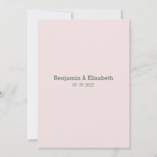 Roze slinger pioenen eucalyptusblad RSVP Kaart (Achterkant)