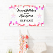 Roze slinger van lampjes Glamporous Gefeliciteerd  Spandoek (Insitu)
