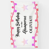 Roze slinger van lampjes Glamporous Gefeliciteerd  Spandoek (Verticaal)