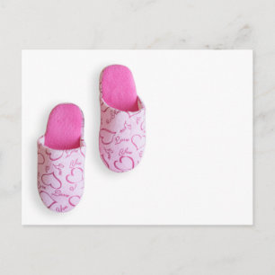 Roze slippers briefkaart