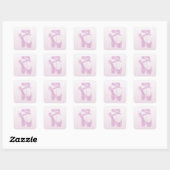 roze slippers vierkante sticker (Vel)