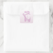 roze slippers vierkante sticker (Tas)