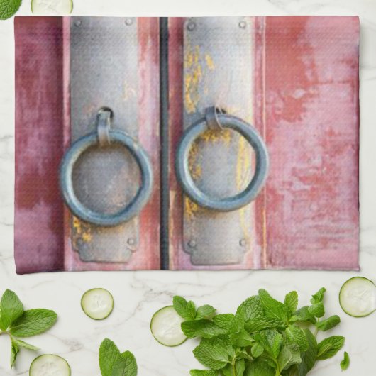 Roze sloten keukenhanddoek (Gevouwen)