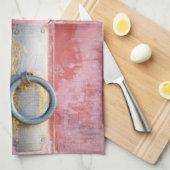 Roze sloten keukenhanddoek (Quarter Fold)