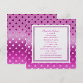 Roze sluiting: Polka-stippen: partijuitnodiging Kaart (Voorkant / Achterkant)