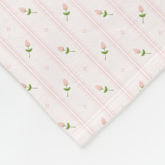 Roze sluitingen en stripes fleece deken (Hoek)