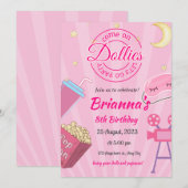 Roze Slumber Party Verjaardag uitnodiging (Voorkant / Achterkant)