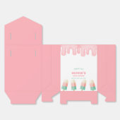 Roze smeltijs klaar voor Pop Baby shower Bedankdoosjes (Ongevouwen)