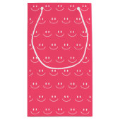 Roze Smile Pattern Gift Bag Klein Cadeauzakje (Achterkant)