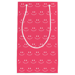 Roze Smile Pattern Gift Bag Klein Cadeauzakje