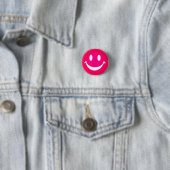ROZE SMILEY RONDE BUTTON 3,2 CM (In situ)