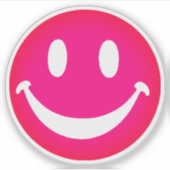 ROZE SMILEY STICKER (Voorkant)