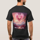 Roze Smoky Heart met Vleugels in Witte Woestijn T-shirt (Achterkant)