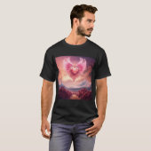 Roze Smoky Heart met Vleugels in Witte Woestijn T-shirt (Voorkant volledig)