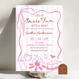 Roze Smore plezier met een babyshower voor een bab Kaart