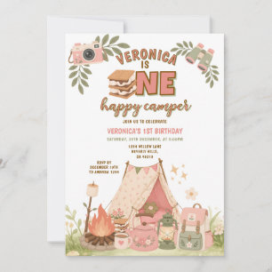Roze Smores Meisje Gelukkige Verjaardag Marshmallo Kaart