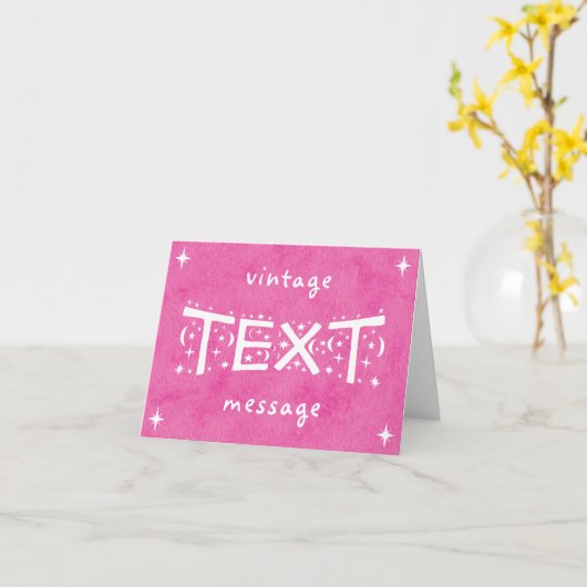 Roze  SMS begroeting Kaart (Gele Bloem)