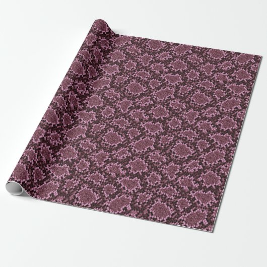 Roze Snake Print Cadeaupapier (Uitgerold)