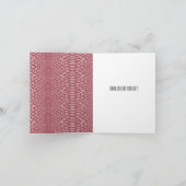 Roze Snake Print Dank u Bedankkaart (Binnen)