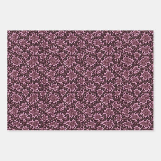 Roze Snake Print Inpakpapier Vel (Voorkant 3)