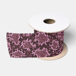 Roze Snake Print Satijnen Lint