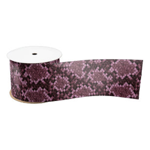 Roze Snake Print Satijnen Lint