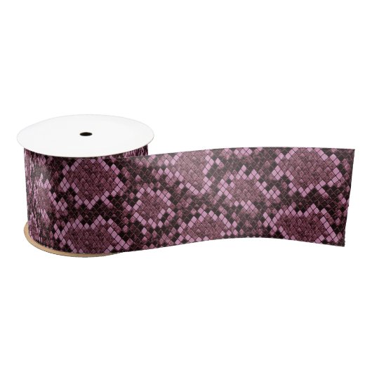 Roze Snake Print Satijnen Lint (Spoel)