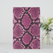 Roze Snakeskin-patroon Briefpapier (Staand voorkant)