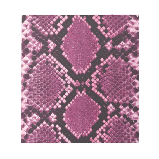 Roze Snakeskin-patroon Notitieblok (Voorkant)
