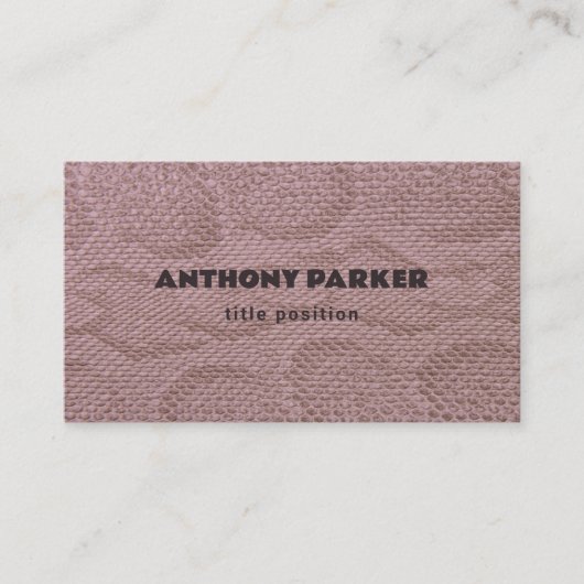 Roze Snakeskin Visitekaartje (Voorkant)