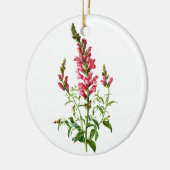 Roze Snapdragon getekend uit Natuur Keramisch Ornament (Links)