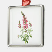 Roze Snapdragon getekend uit Natuur Metalen Ornament (Links)