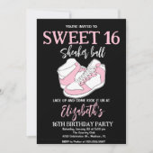 Roze Sneaker Bash Verjaardagsfeestje Kaart (Voorkant)