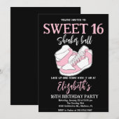 Roze Sneaker Bash Verjaardagsfeestje Kaart (Voorkant / Achterkant)