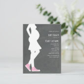 Roze Sneakers Baby Bump Baby shower Kaart (Staand voorkant)