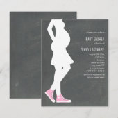 Roze Sneakers Baby Bump Baby shower Kaart (Voorkant / Achterkant)