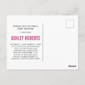 Roze Sneakers Baby shower Uitnodiging Briefkaart (Achterkant)