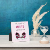 Roze Sneakers Baby shower Welkomstbord Plaque Fotoplaat (Insitu)