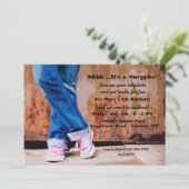 Roze Sneakers Uitnodiging (Staand voorkant)