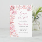 Roze Sneeuw in Love Bruidsdouche Kaart (Staand voorkant)