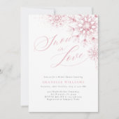 Roze Sneeuw Verliefd Bruidsfeest Uitnodiging (Voorkant)