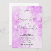 Roze sneeuw wolk bruiloft uitnodigingen (Voorkant / Achterkant)