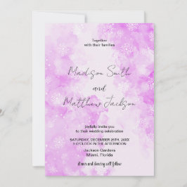 Roze sneeuw wolk bruiloft uitnodigingen